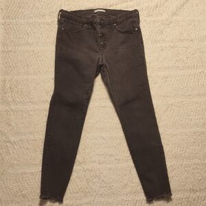 Madewell Faded Black Women's Jeans Raw Hem Size 31 Button Fly